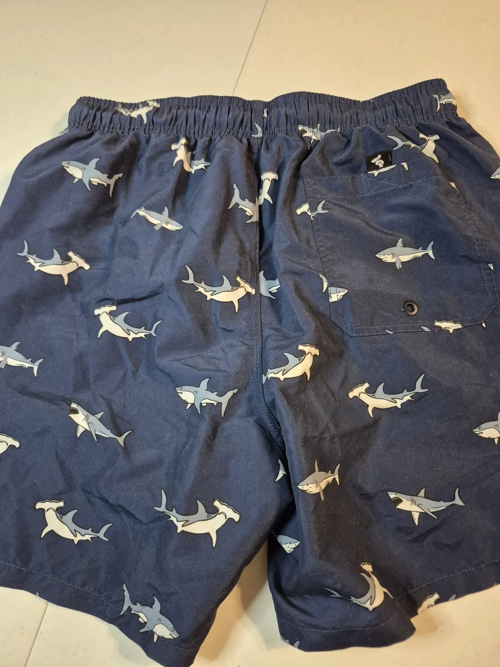 Worldwide Surf Rider Men's Navy Hammerhead Shark Swim Trunks 4837